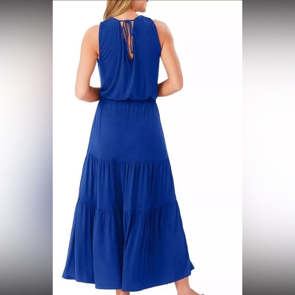 Tommy Bahama Womens Blue Double V Long Summer Maxi Dress S/ P - Picture 2 of 7